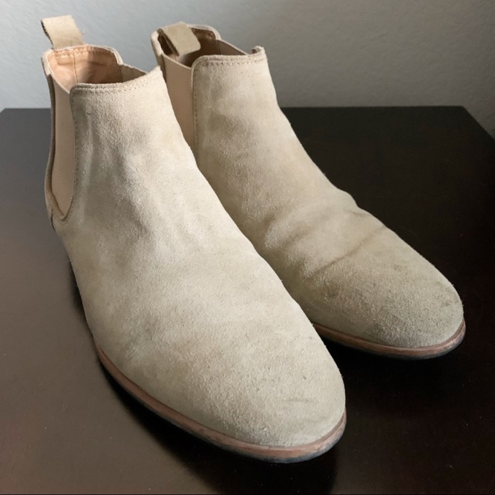 TOPMAN Beige Suede Caden Chelsea Boots 9